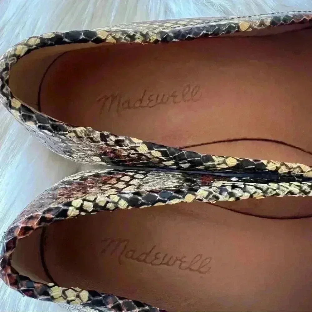 Madewell Frances Snakeskin Loafers Leather Shoes 6.5